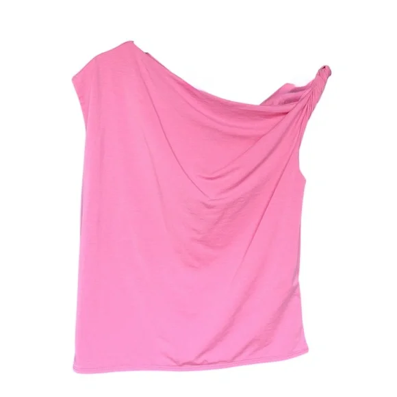 Abercrombie & Fitch Asymmetric Pink One-Shoulder‎ Twist Top Sz XL - Picture 2 of 6